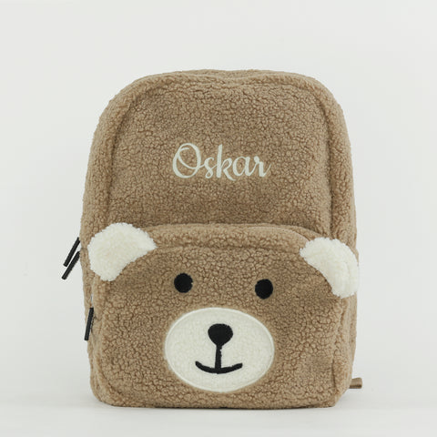 Fluffy Teddy Kids Backpack - Toffee