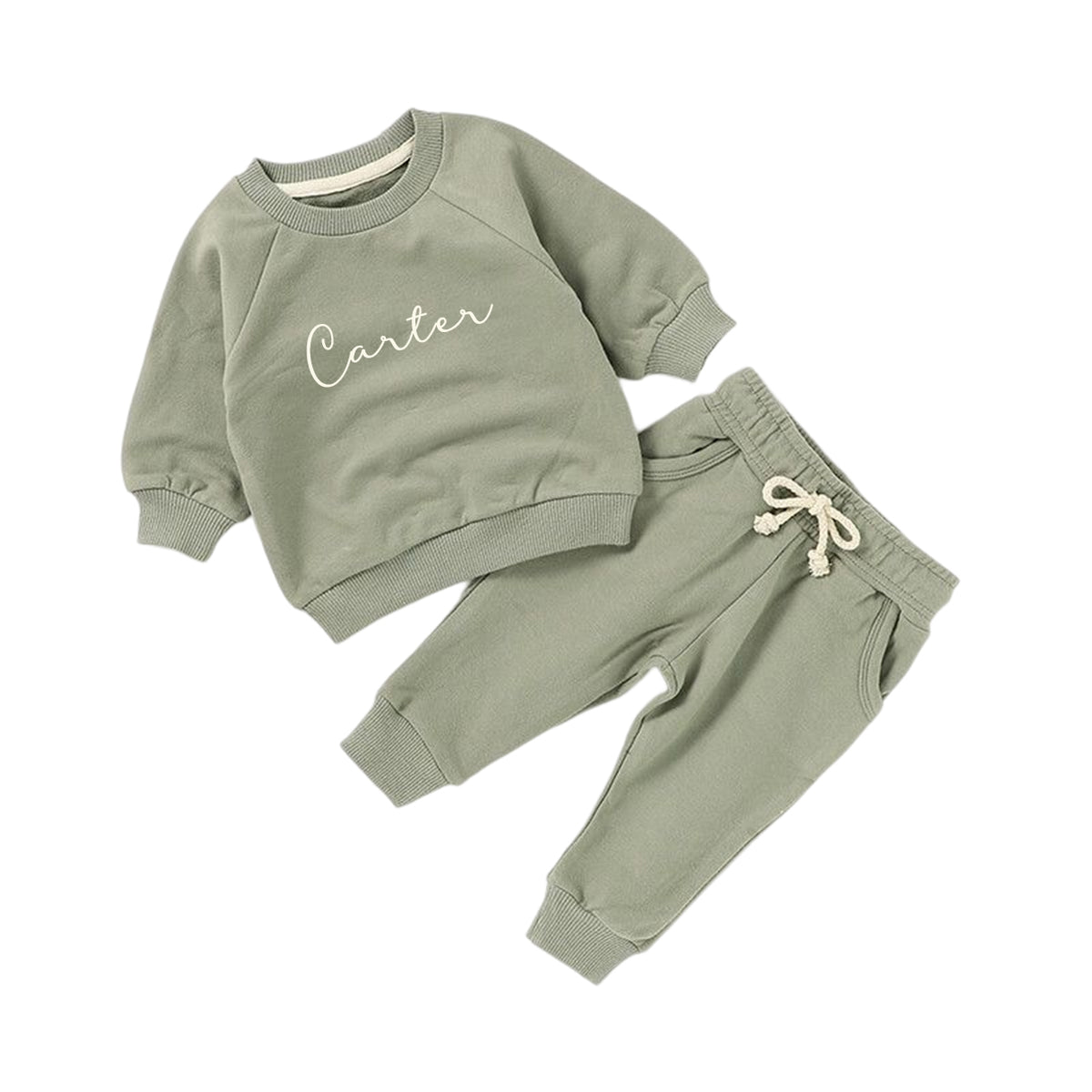 SPECIAL BUY - Organic Cotton Personalised Tracksuit - Sage