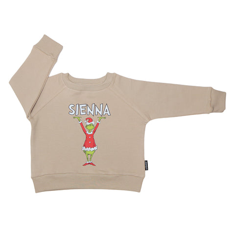 The Grinch - Personalised Sweatshirt - Standing Grinch - Beige