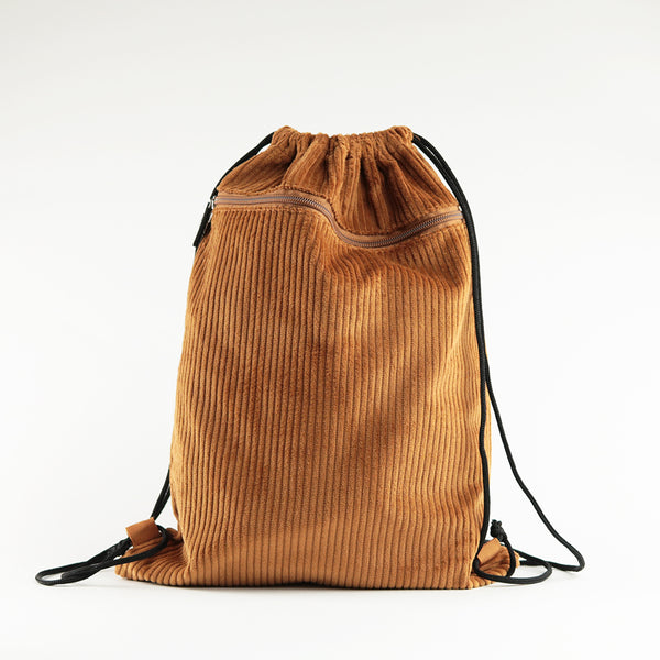 Drawstring Bag Corduroy Pecan cribstar